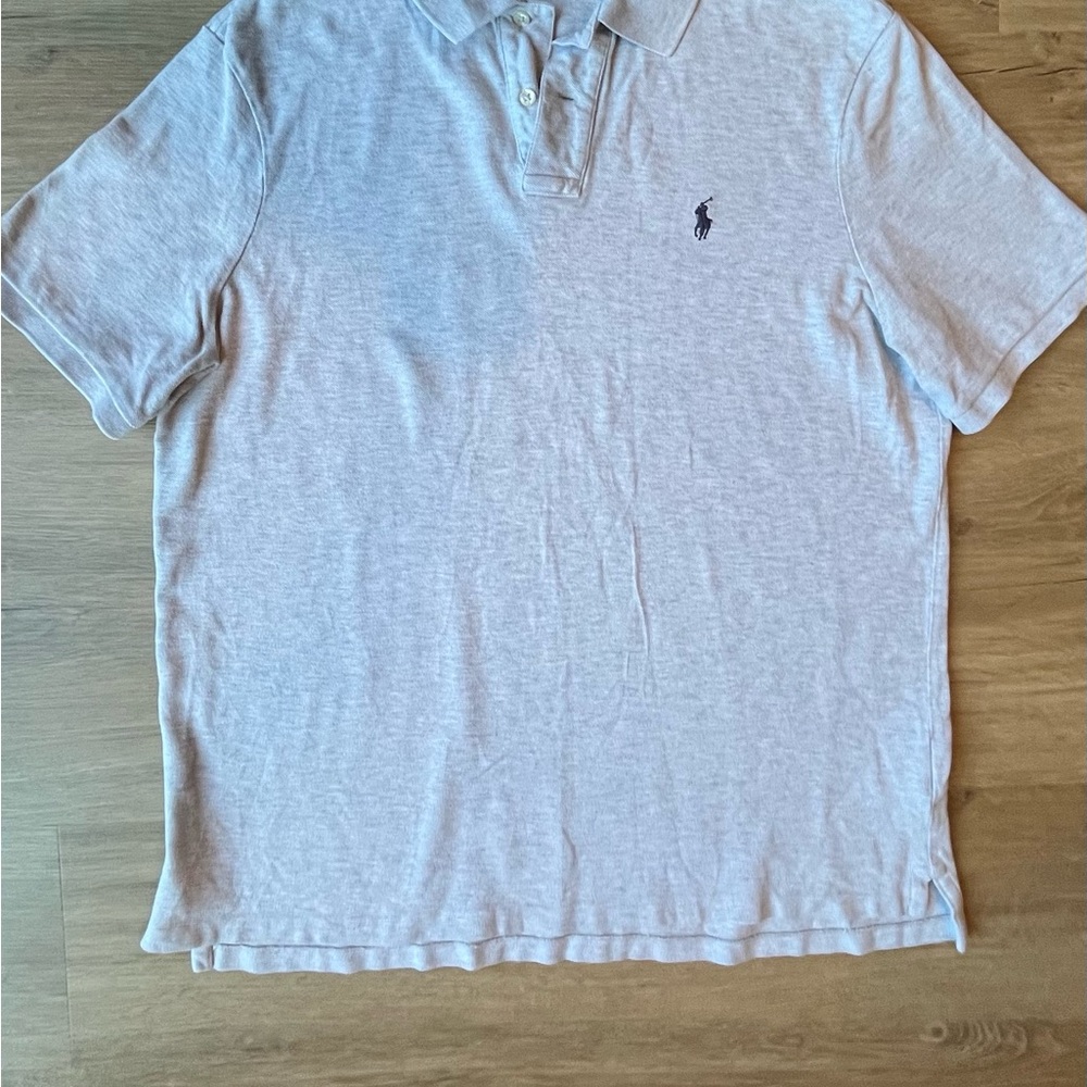 Men's Polo Ralph Lauren Classic Fit Short Sleeve Polo Shirt Gray Size L